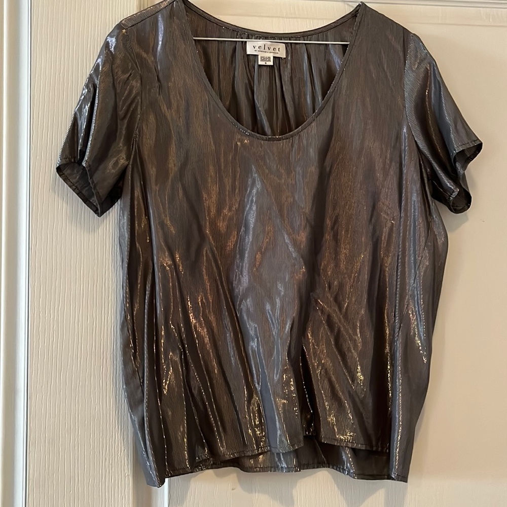 Velvet metallic top